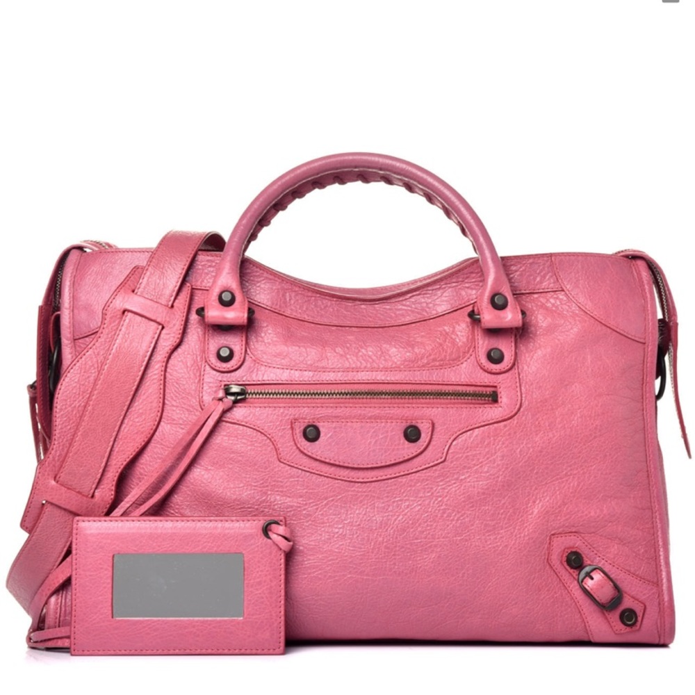 Pink Leather Satchel Handbag - Stylish Everyday Tote